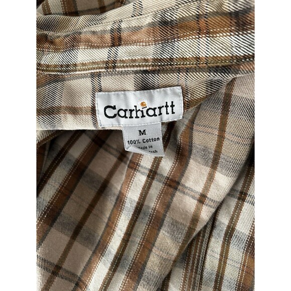 Carhartt Button Up Work Shirt Mens Medium Thick Heavy Cotton - Picture 3 of 9